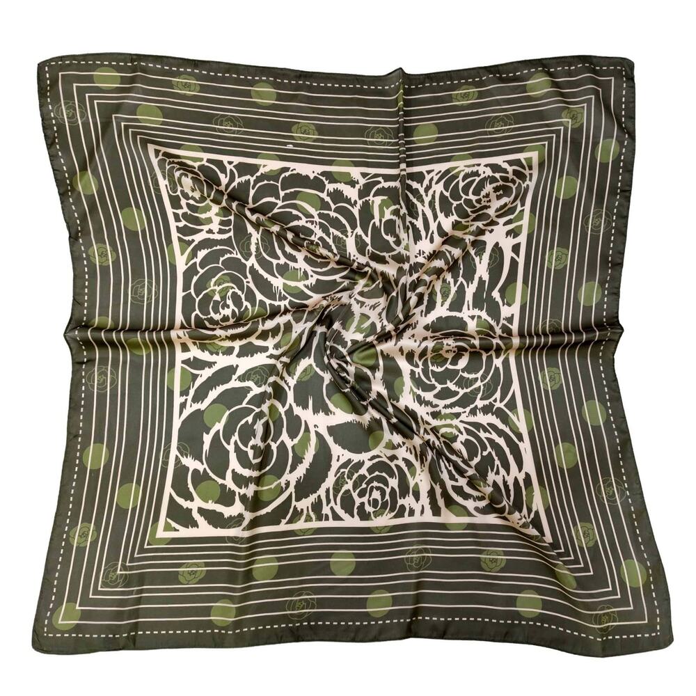 Olive Rose Border Square Scarf, 35.4 x 35.4 in